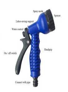 Expanding Water Hose Set With Multi-functional Connector, High-pressure Irrigation Hose, Retractable & Expandable Garden Hose, Spray Gun, Car Washing Tool - Blue - View 8