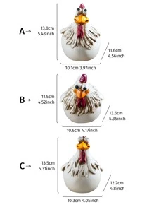 1pc Chicken Shaped Garden Ornament - White - View 11