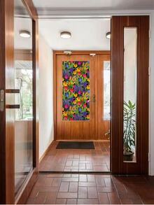 1片多色鬱金香花紋玻璃貼紙窗簾 - 彩色 - 查看 7