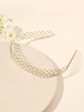 1入組中性金色金屬繪畫運動頭帶髮帶