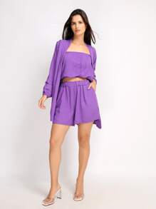 Women Two-piece Outfits - 紫羅蘭色 - 查看 1