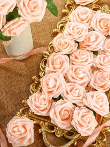 25 bông hoa hồng nhân tạo màu hồng đậm, hoa giả bằng xốp thật, dùng để tự làm hoa cưới, hoa trang trí trung tâm tiệc mừng em bé, hoa trang trí tiệc tại nhà, trang trí cổng hoa cô dâu, trang trí sân vườn Halloween, lễ Tạ ơn, Giáng sinh, vòng hoa tự làm, quà tặng cho phụ nữ và bé gái (không có hộp) - Rượu sâm banh - Xem 1