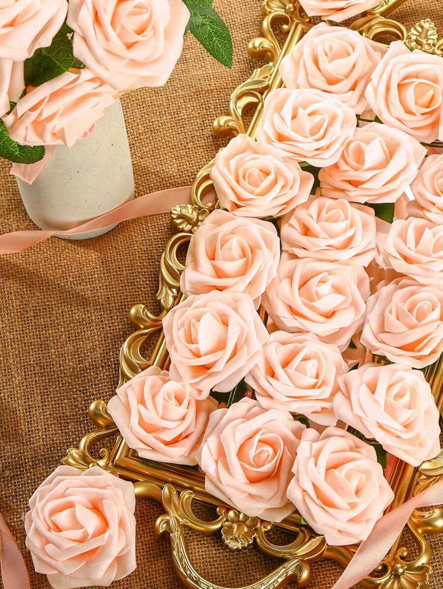 25 bông hoa hồng nhân tạo màu hồng đậm, hoa giả bằng xốp thật, dùng để tự làm hoa cưới, hoa trang trí trung tâm tiệc mừng em bé, hoa trang trí tiệc tại nhà, trang trí cổng hoa cô dâu, trang trí sân vườn Halloween, lễ Tạ ơn, Giáng sinh, vòng hoa tự làm, quà tặng cho phụ nữ và bé gái (không có hộp) - Rượu sâm banh - Xem 1