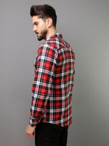Men Shirts - 紅白色 - 查看 2