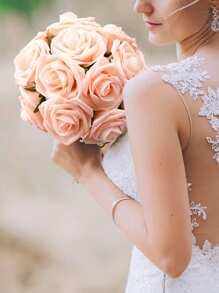 25 bông hoa hồng nhân tạo màu hồng đậm, hoa giả bằng xốp thật, dùng để tự làm hoa cưới, hoa trang trí trung tâm tiệc mừng em bé, hoa trang trí tiệc tại nhà, trang trí cổng hoa cô dâu, trang trí sân vườn Halloween, lễ Tạ ơn, Giáng sinh, vòng hoa tự làm, quà tặng cho phụ nữ và bé gái (không có hộp) - Rượu sâm banh - Xem 2