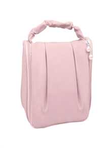 Hanging Multifunctional Portable Toiletry Bag, Cosmetic Storage Bag With Hand Strap - Pink - View 2