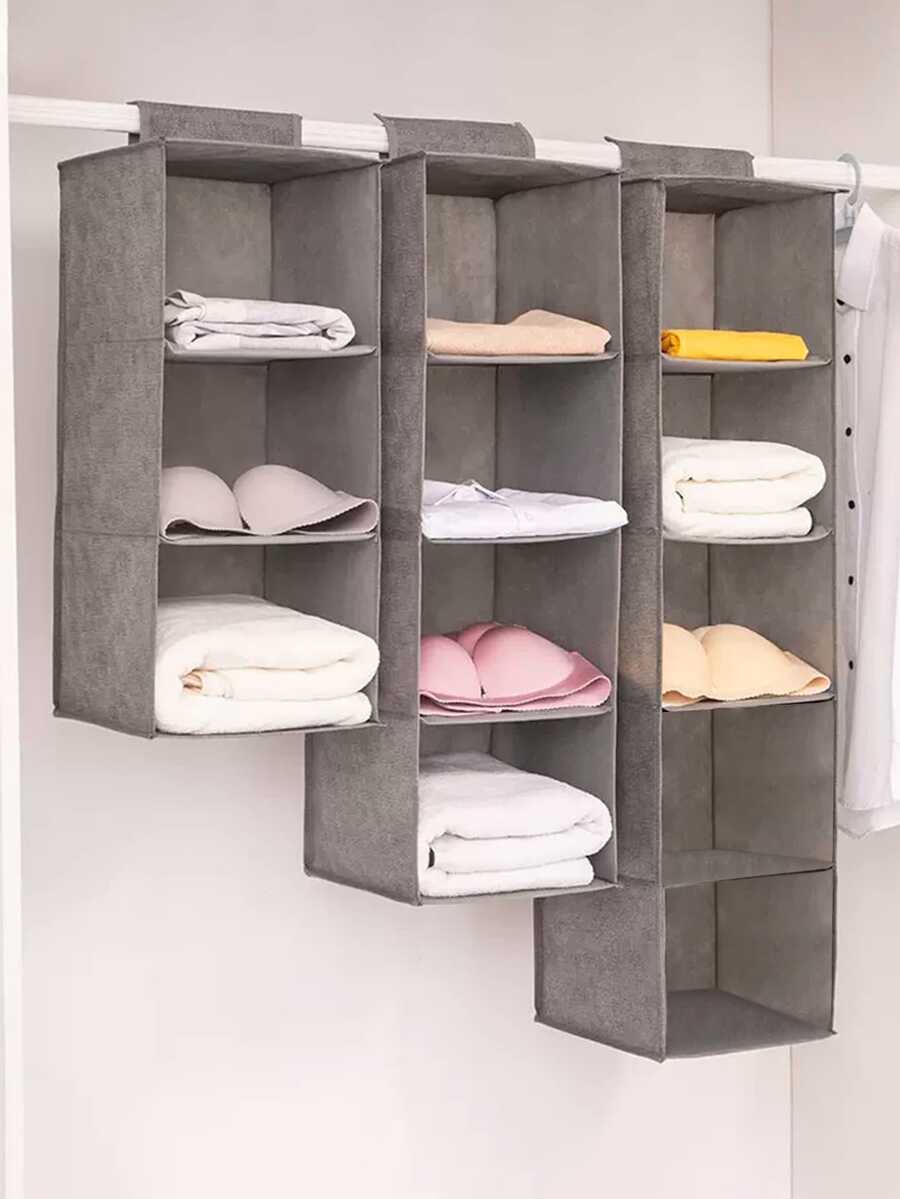 1 件灰色可洗悬挂式衣柜收纳盒，多层用于衣物存储和抽屉式衣柜盒装饰秋季装饰节日装饰房间装饰家居装饰秋季装饰卧室装饰 - 灰色 - 查看 1