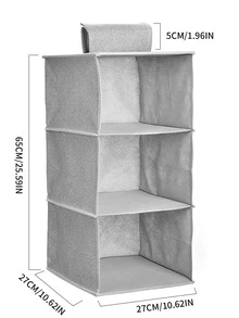 1 件灰色可洗悬挂式衣柜收纳盒，多层用于衣物存储和抽屉式衣柜盒装饰秋季装饰节日装饰房间装饰家居装饰秋季装饰卧室装饰 - 灰色 - 查看 6