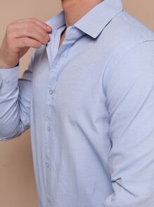 Men Shirts - 霧霾藍 - 查看 3