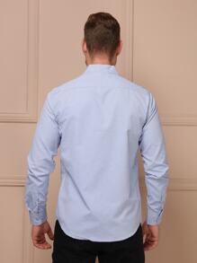 Men Shirts - 霧霾藍 - 查看 6