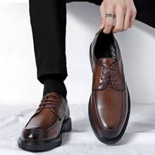 Mùa thu Phong cách Nâu Coa dây Nam Giày cưới nam , Giày cưới - màu nâu - Xem 3