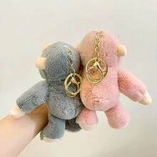 1 件卡通毛绒猴子造型时尚钥匙扣和包包吊坠包包配饰包包饰品礼品、装饰品，适合青少年女孩、女士、大学生、礼物、配饰、装饰、汽车配饰女士