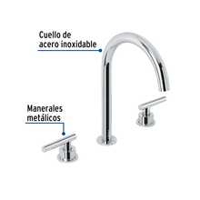 Mezcladora p/lavabo,taladros separados,palanca,cromo,Tubig - Gris - Ver 2