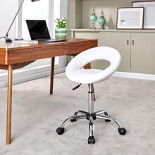 Adjustable Swivel Work Stool Task Chairs,White Massage Salon Home Office Facial Spa Medical Chair Stool Backrest Cushion & Wheels