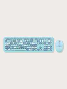 Mofii 666 Wireless Keyboard And Mouse Combo Set, Ultra-Thin Round Cute Design For Home & Office Typing, Compatible With Notebook Computers, Desktop Computers, Etc. (Not Compatible With IPhone, Apple Laptop, IPad) - Blue - View 3