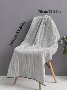 1 Set Of Black And White Polyurethane Rectangular Bath Towel Stripe Pattern 70*140cm For Men And Girl Household Adults, Children's Swimming Bath Wrap Quick Drying And Water Absorption, Soft And Non-Fading, Suitable For Bathrooms, Hotels, Gyms, Etc