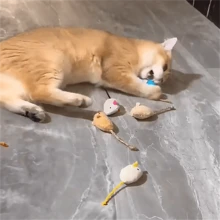 隨機顏色可愛逼真老鼠和貓咬玩具,互動式貓咪玩具,貓咪和寵物玩具用品