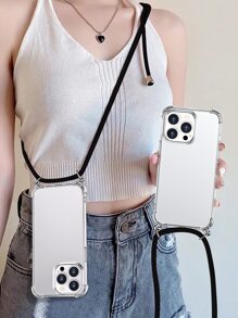 1 ốp lưng điện thoại trong suốt chống sốc kèm dây đeo, tương thích với iPhone 15 Pro Max; Dây đeo vai điều chỉnh được, ốp bảo vệ điện thoại trong suốt, tương thích với điện thoại 11 inch, 145cm/57 inch. Ốp lưng điện thoại 17 Pro Max kèm dây đeo., Phiên bản quốc tế, không phải phiên bản nội địa. - Trong sáng - Xem 3