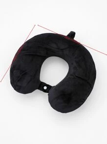 Cuscino da viaggio in velluto a memoria 100%, cuscino da viaggio confortevole e traspirante, cuscino a forma di U rimovibile adatto per viaggi, auto, casa, ufficio, aereo, treno, per evitare che la testa cada in avanti, sostenendo testa e collo [Nero][Il prodotto è confezionato sottovuoto, aprirlo per la circolazione dell'aria e il ripristino prima dell'uso]
