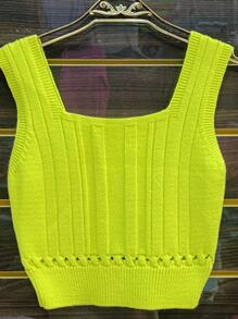 Women Knit Tops - Yellow - View 2