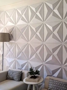 PROMO PLACA 3D - 50x50 cm DECORATIVA MODELO ESTRELAR - Tamanho Único - Visão 3