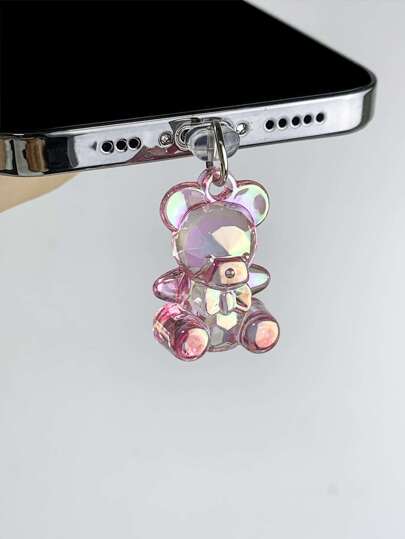 Tapón De Polvo 3d Para Puerto De Carga En Forma De Oso Vivo Para Teléfono