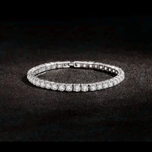 1 Pieza Pulsera De Cadena De Tenis De Acero Inoxidable Para Hombres Y Mujeres Con Cierre De Garra, Elegante Piedra De Circonita Cúbica, Regalo Para Festivales