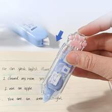 Cinta Correctora En Forma De Pata De Gato Azul Y Blanco, Película Adhesiva Portátil Para Mascotas Con Diseño Lindo, Sin Deformación De Borde, Buena Cobertura Y Fácil Corrección - Azul - Ver 6