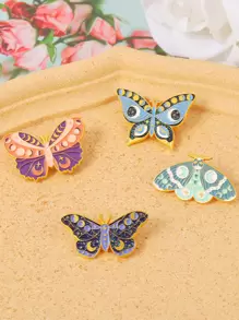 5 Piezas Insignias De Esmalte Con Diseño De Bruja Y Mariposa Personalizadas, Broches De Polillas Con Fases De La Luna, Broches De Solapa Y Parches, Joyería Punk Gótica E Insectos, Regalo Para Amigos - Multicolor - Ver 5