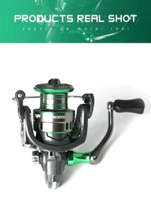 Seasir Dw全金屬旋轉釣魚捲線器 14+1 Bb 5.2:1/4.7:1齒輪比 1000-7000系列 最大拉力15公斤海水釣輪 廉價平價 日本設計 - 綠色 - 查看 5