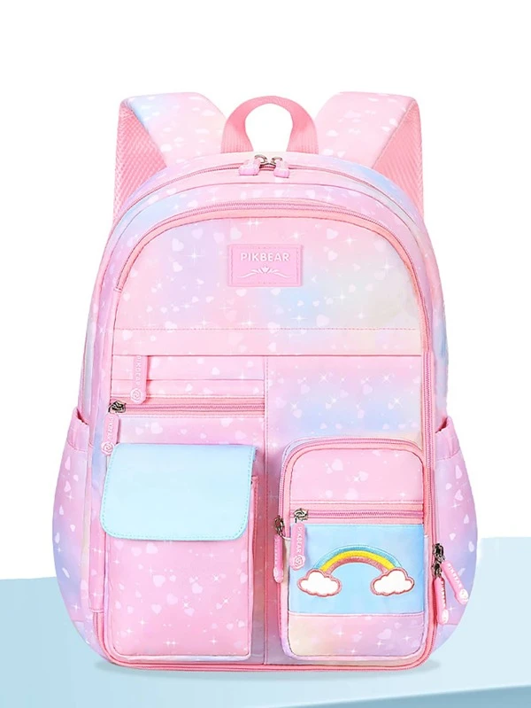 1 Peça Novo Estilo Primário Escola Garotas Mochila Com Frigorífico Lado Abertura , Fofo Princesa Desenho , Leve E Descompressão , Crianças Bolsas De Ombro