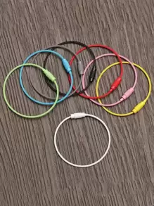 5件创意彩色不锈钢钥匙扣、汽车钥匙圈、钥匙扣、DIY饰品制作线绳吊坠，颜色随机发货 - 为您的钥匙增添色彩！休闲汽车配饰包袋，魅力学院风，可爱哥特风，Y2K风格