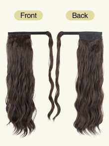 nimoki Tóc đuôi ngựa dài gợn sóng, tóc nối đuôi ngựa xoăn, tóc giả bồng bềnh, tóc giả đuôi ngựa có khóa dán. - Dark Brown - Xem 2