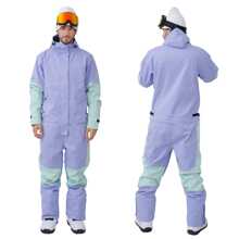 snowverb Men's One Piece Snow Suits Waterproof Ski Jumpsuit Winter Outdoor Snowboard Snowsuits - Purple - View 7