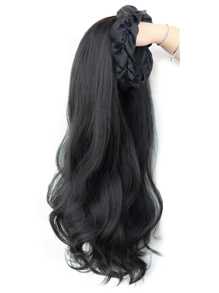 褶皱发箍头带假发 合成女士头带假发 适合 无替换长波浪头带假发