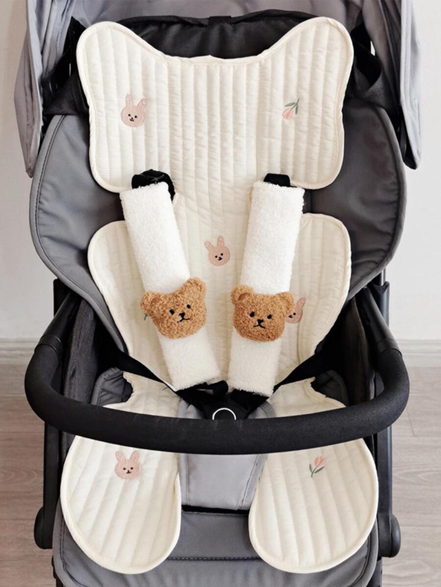 2pcs Baby Stroller And Car Seat Universal Shoulder Strap Pad - Beige - View 1
