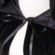 1pc Halloween Cosplay Costume Wizard Witch Death Black Cape Robe Cloak For Women And Men,Christmas - Black - View 6