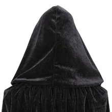 1pc Halloween Cosplay Costume Wizard Witch Death Black Cape Robe Cloak For Women And Men,Christmas - Black - View 8