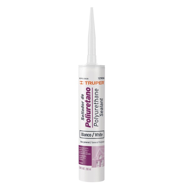 Sellador de poliuretano de 280 ml blanco truper sepo-280b 12906