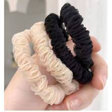 1pc Women's Multicolor Crystal Mesh High-low Ponytail Holder, Suitable For Daily Use - Black - View 5