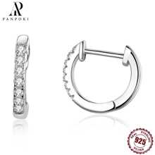 1對925純銀鋯石裝飾的簡約優雅圓鉤耳環,適合女性日常穿搭,是生日和紀念日禮物的不錯選擇