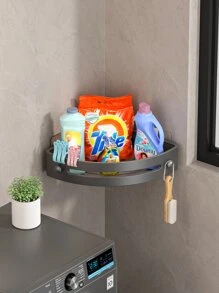 Gun Gray Bathroom Storage Tripod Single Layer - Grey - View 4