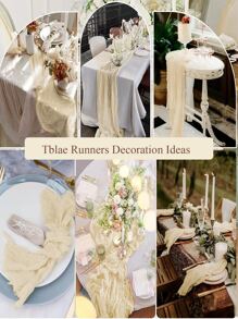1pc Table Runner - 90*180cm / 90*300cm Table Decoration For Wedding, Birthday Party, Tabletop Decoration