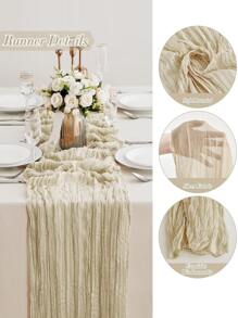 1pc Table Runner - 90*180cm / 90*300cm Table Decoration For Wedding, Birthday Party, Tabletop Decoration