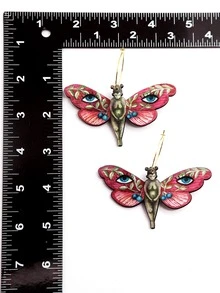 Beautiful Butterfly Earrings - Hot Pink - View 3