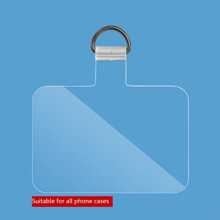 Phone Lanyard Patch Universal Plastic Phone Tether Tab with Metal Ring - Clear - View 3