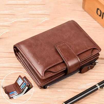 男士零钱包 男士PU皮钱包 拉链卡包 钱袋 男款