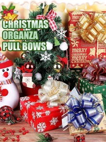 12pcs Gift Wrapping Bowknot, Multicolor Ribbon Bowknot Gift Wrapping Bow For Gift Basket, Wedding, Christmas Decoration, Gift Packing, Christmas - White - View 4