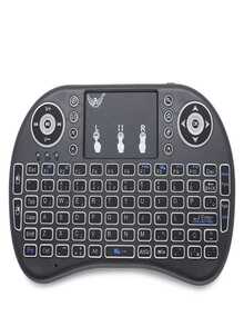 Mini Teclado Controle Sem Fio Para Smart Tv Tv Box PC - Preto - Visão 2