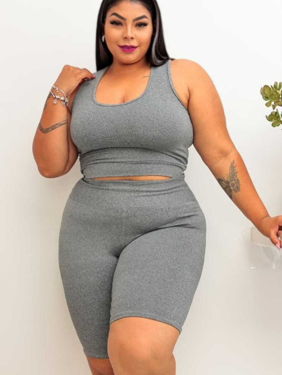 Plus Size Sports Sets - Gris - Ver 1